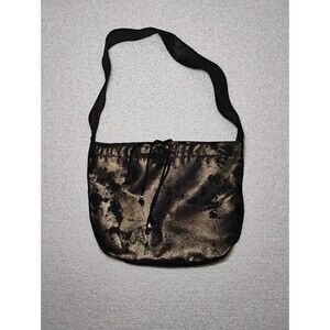 Metallic Gold Sack Shoulder Bag Edgy Disco Glam Rock
